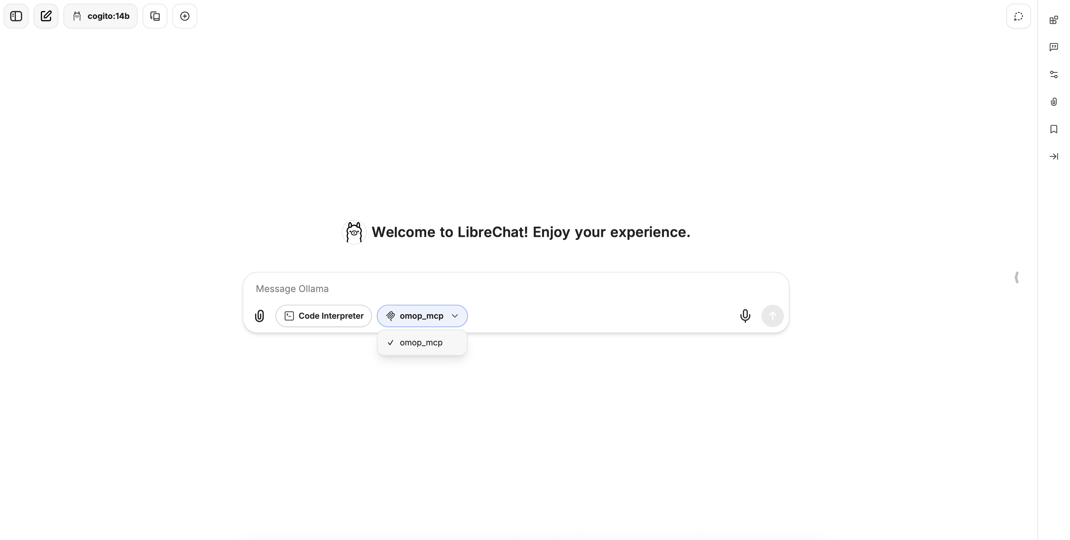 Librechat running OMCP locally